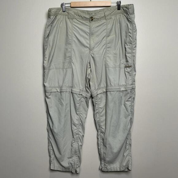 Exofficio Convertible Pants Mens XL Khaki Buzz Off Insect Shield Nylon Hiking - Picture 1 of 9